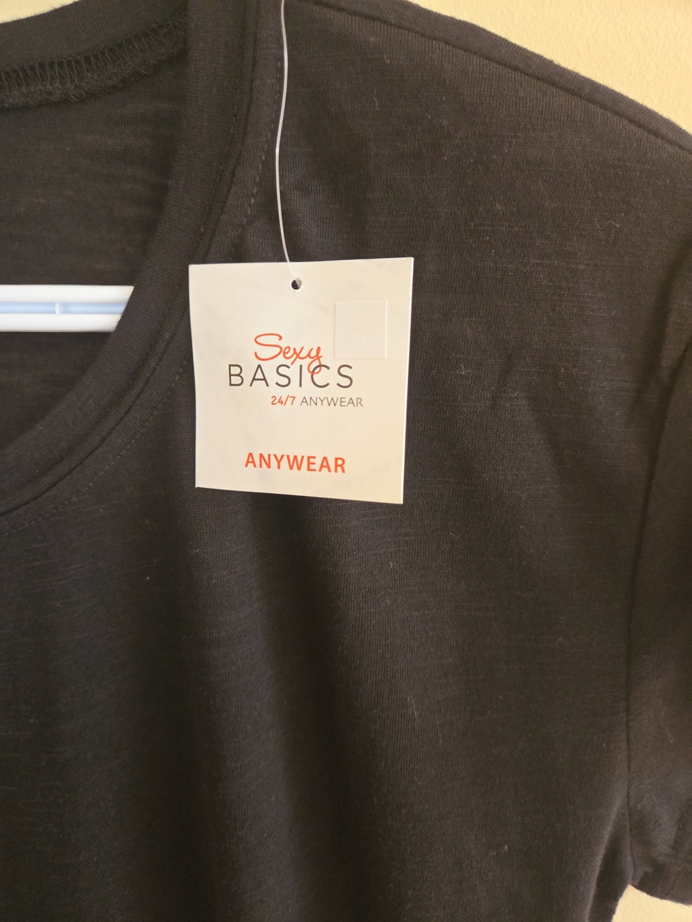 Sexy Basics [Black] Short Sleeve Crew Neck T-Shirt Tee Top Size Large L - Picture 2 of 5